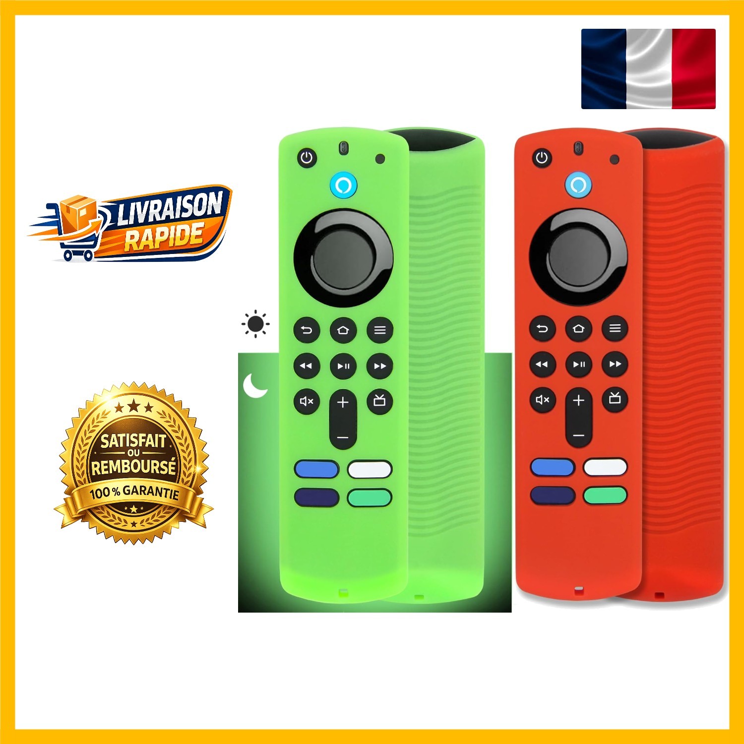 Housse Fire TV Stick 4K antidérapante en silicone noir