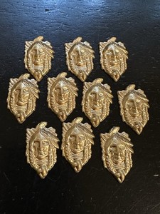 Lot Of 10 Vintage Brass Stamped Findings Native American