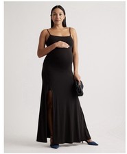 Quince Recycled Knit Maternity Maxi Dress Black Size Medium NEW