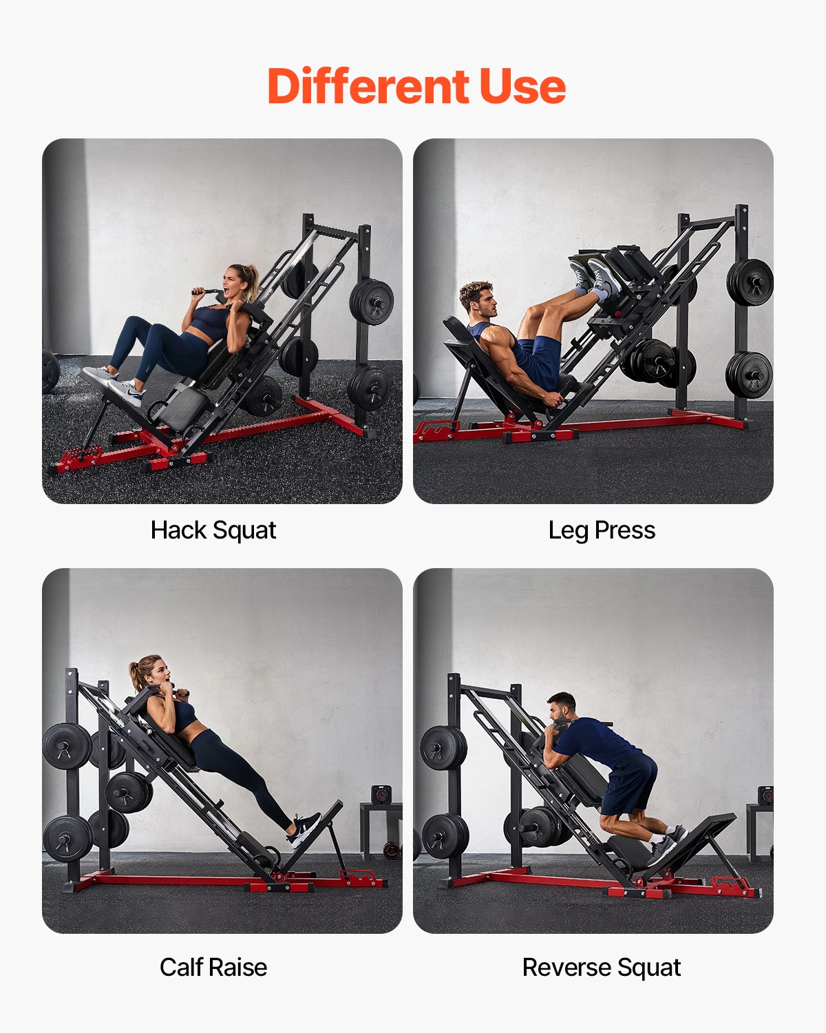 VEVOR Leg Press Hack Squat Combo Machine Adjustable Lower Body Special for Home