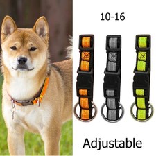 Reflective Dog Collar Safety Nylon Collars For Pet Dogs Puppy Buckle 10"-16" New