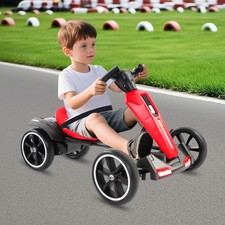 Electric Foldable Go Karts For Kids Pedal Go-Kart w/Adjustable Seat Music/Lights