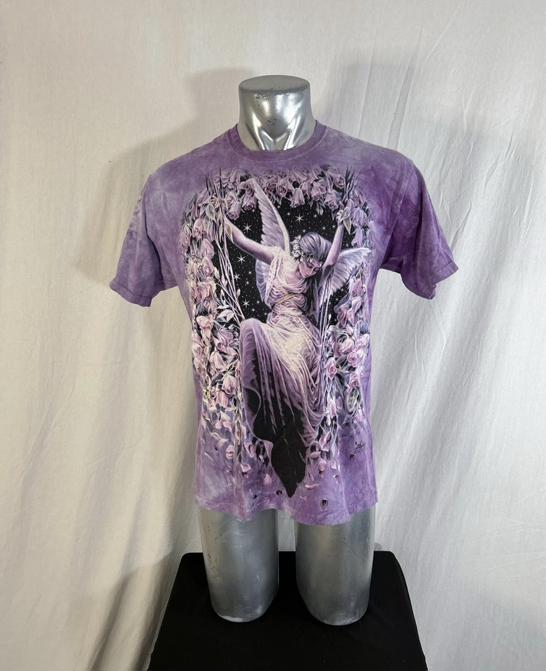 Camiseta Vintage Azul Líquido Estilo Y2K Ángel Moribundo Talla M Tie Dye Banda Estilo Camiseta Foto 3 de 4