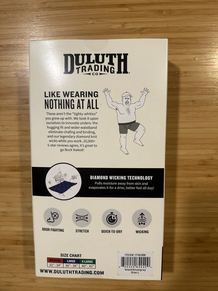 Paquete de 3 calzoncillos boxer grandes Duluth Trading para hombre Buck Naked ropa interior Foto 3 de 4