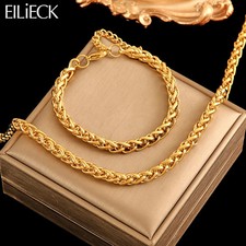316L Stainless Steel Chains Necklaces Bracelets Jewelry Set For Women