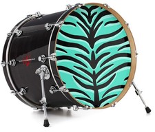 Vinyl Decal Skin for 20" Bass Kick Drum Head Teal Tiger