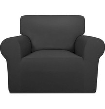 Spandex Non Slip Soft Couch Sofa Cover, Washable , Dark Gray