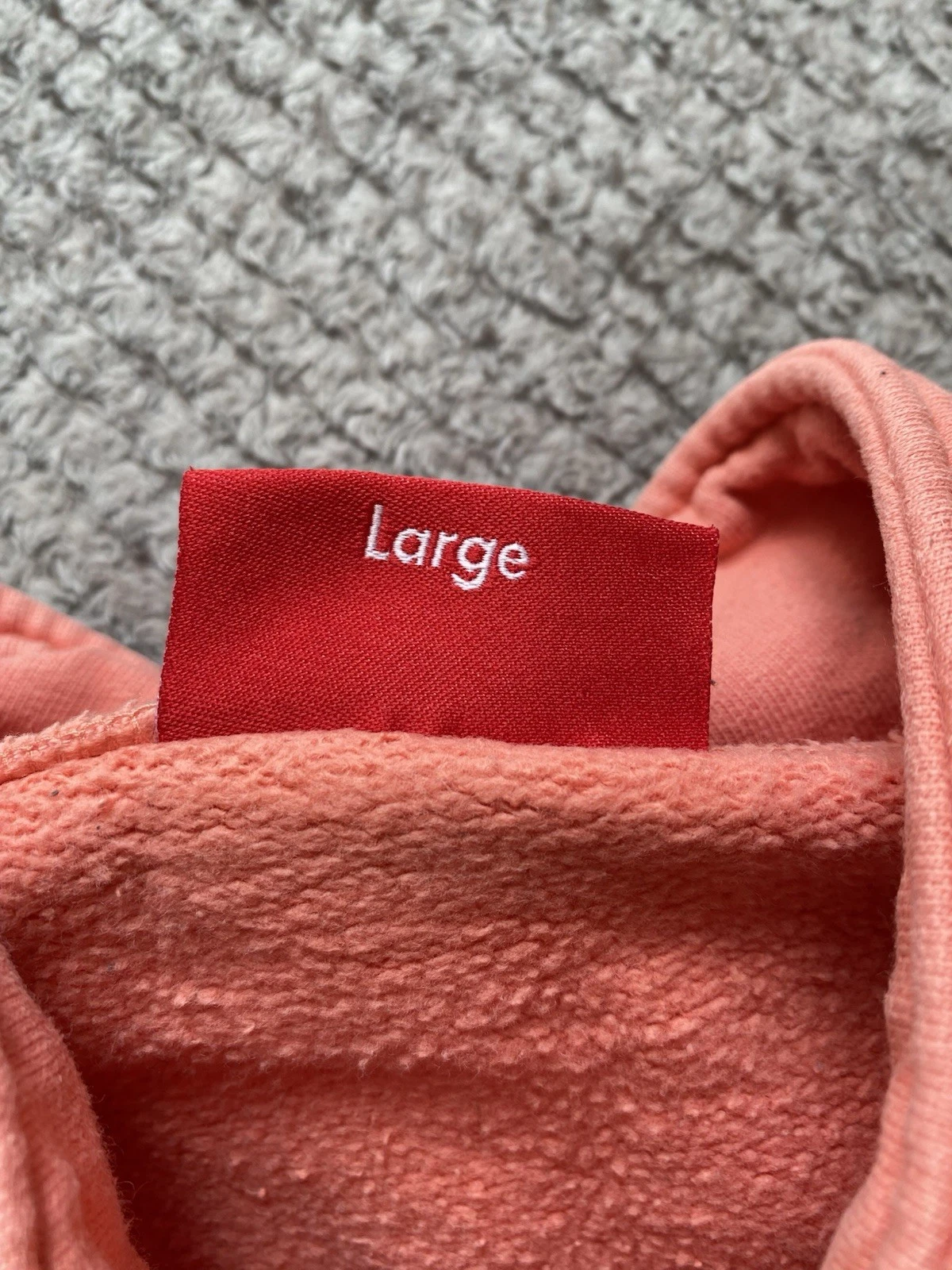 Supreme Logo Piping Mezza Zip Taglia L Corallo