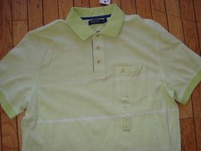 NAUTICA MEN'S LIME TWIST COLOR PIQUE ONE POCKET POLO SHIRT SIZE LARGE BNWT 