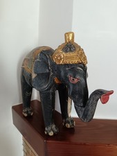 Statua indiana scultura in legno elefante cerimoniale ( XX Secolo)