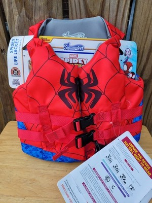 SwimWays Spiderman Life Jacket Preserver Child 33-55 lbs Disney Junior & Marvel
