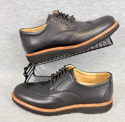 Samuel Hubbard Tipping Point Shoes Mens 7.5 M Black Wingtip Leather Brogue