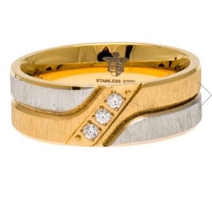 Authentic The BlackJack Sport and 18k Gold Plated Satin Triple CZ