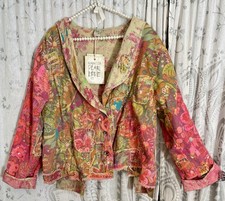M P Hazeltine Jacket Floral Patchwork Boho Artsy One Size NWT