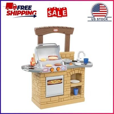 Little Tikes Cook 'n Play 12-Piece BBQ Playset with Oven, Tan, for Ages 3 to 5 Y