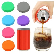 6 Pack Silicone Soda Can Cover, Reusable Soda Can Lids to Keep Carbonation, B...