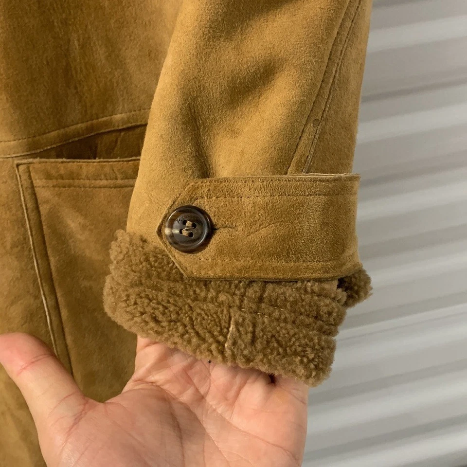 Salvatore Ferragamo 男式棕色皮革大衣 52 码中号意大利设计师 — 第 3/4 张图片