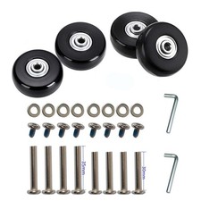 4 Pcs 50 x 18mm Luggage Suitcase Replacement Wheels, Rubber Swivel Caster Whe...
