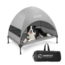 Outdoor Dog Bed with Canopy, Cooling Elevated Dog Shade for Outside