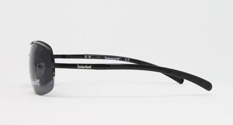 Timberland TB7113-02A Men's Sunglasses Matte Black 61mm Aviator Half Rim Metal