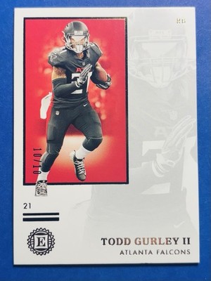 2020 Panini Encased #78 Todd Gurley Gold /10 Falcons, Rams