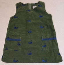 Vintage Lilly Pulitzer Green Corduroy Whale Dress Girls Size 4T