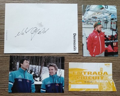 B885 Nick Heidfeld Autogramm auf A5 Zettel plus 2 Fotos 1 Ticket