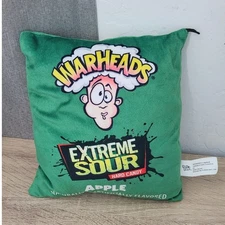 Warheads Plush Pillow Green Apple Candy Kids Toy 13" Soft Green Collectable 