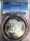 1883 P  MORGAN DOLLAR  PCGS CH BU  BEAUTIFUL BLAZER  START $.99