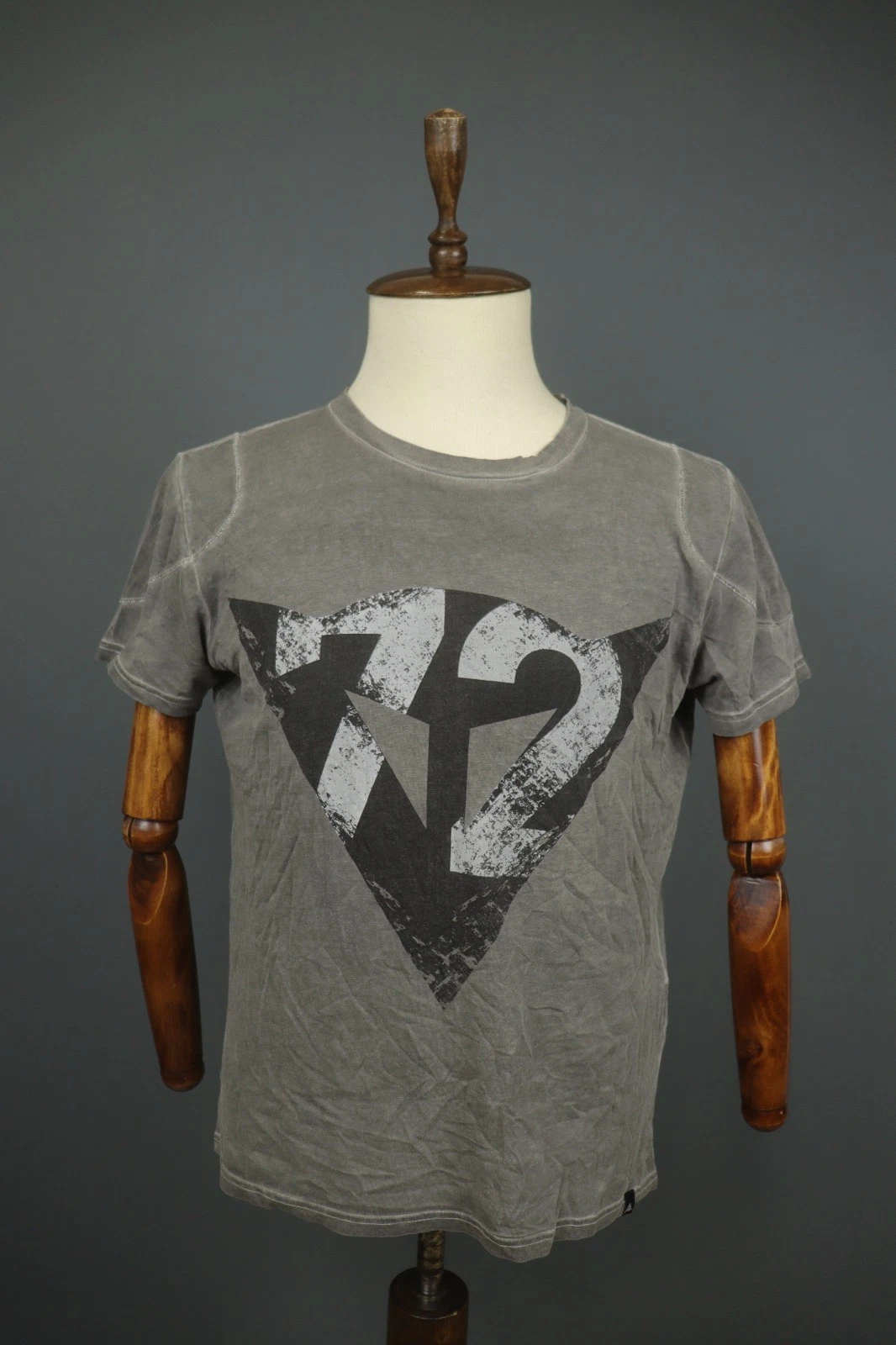 AFTER Gray Graphic Print Cotton Short Sleeve Crew Neck Pullover T-Shirt Size M