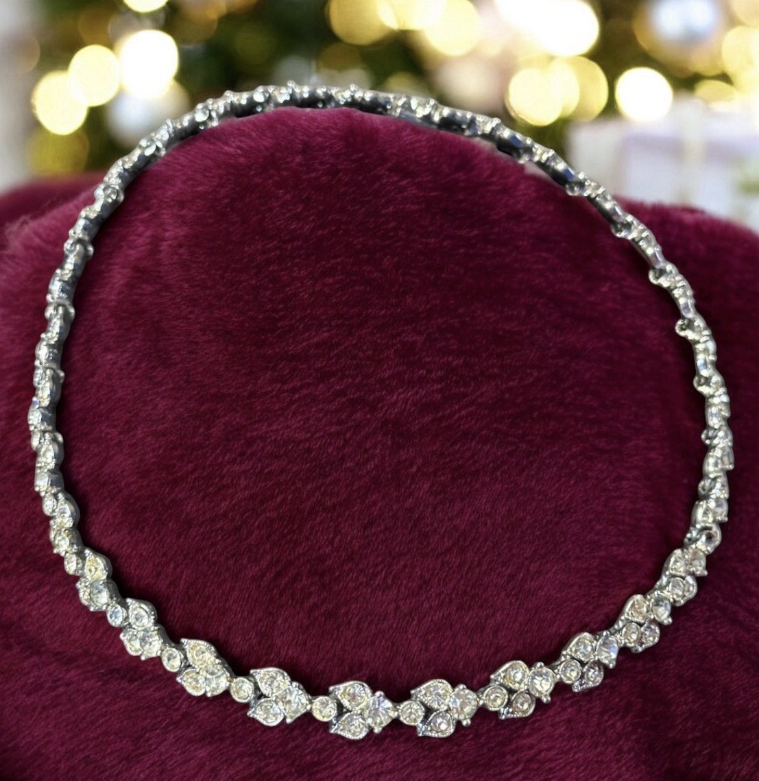 Bogoff Rhodium Plated Clear Rhinestone Necklace v… - image 7