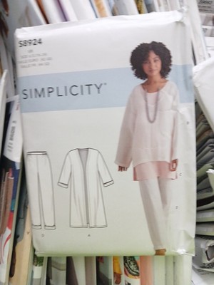 Simplicity S8924 Sewing Pattern Jacket Top Tunic Pull-on Pants Size 16-24 UNCUT