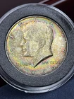 1964-P Kennedy Half Dollar – Stunning Natural Rainbow Toning – BU 90% Silver