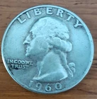 1960-D Washington Quarter 25C Silver Business Strike 0.9 Fineness KM#164