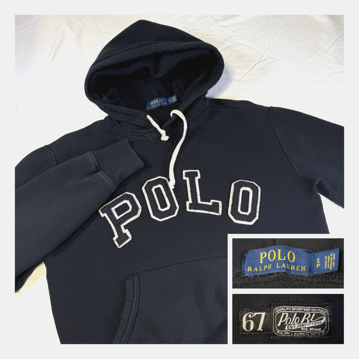 Polo Ralph Lauren Classic Hoodie Spellout RL 67 Logo Black