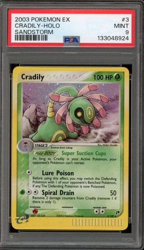Pokemon Cradily EX Sandstorm Holo Rare #3 PSA 9 Mint