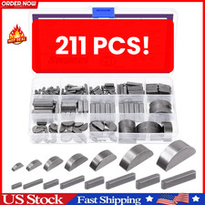 211Pcs Metric Woodruff Key Assortment Kit with 15 Sizes Woodruff Semicircle Keys