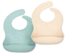  brand new   Silicone Baby Bib Set   2-pack by Ava  Oliver neutral colors