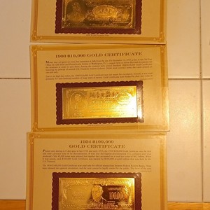 There Is Three Of Them One Is $1,000 One Is 10,000 And One Is 100,000 Gold Notes