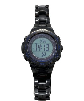 CASIO PRO TREK PRW-3100YT Mens Watch SOLAR RADIO Digital Round Black