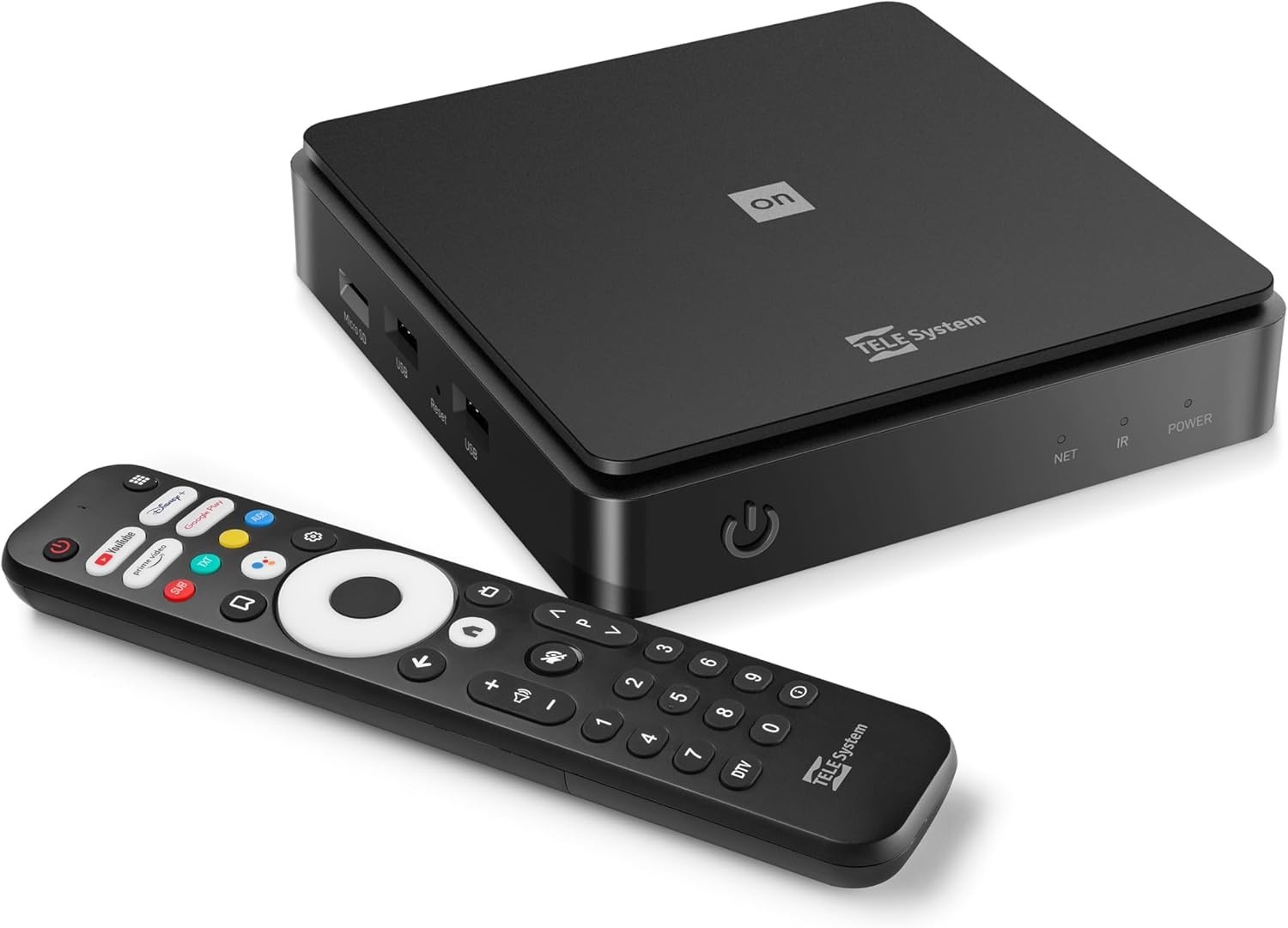 TELE System ON T2 HD: Decoder digitale terrestre Android TV, Smart TV Upgrade