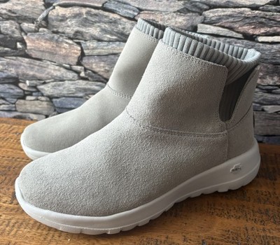 SKECHERS On The Go Joy Undergrad Damen UK 4 Stiefel Booties Grau Wildleder Goga Mat