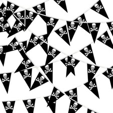 Halloween Decorations Skull Pirate Banner Bunting Flags Gift 80 Pcs 132 Ft