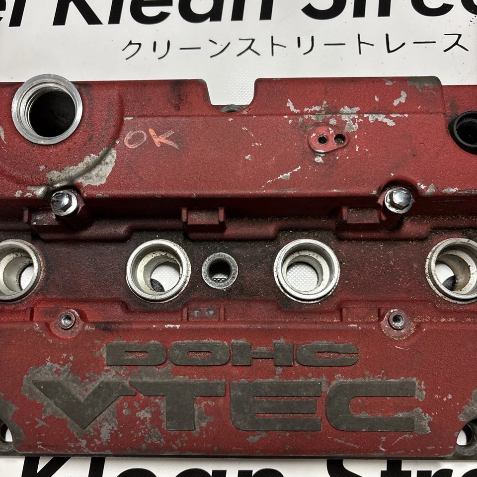 HONDA H SERIES H22 H23 F20 PRELUDE ACCORD VALVE COVER OEM Original Finish RED - Image 3 of 4