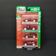 Auto World Deluxe 4 Pk Target ULTRA RED Chase Firebird El Camino Mustang Cougar