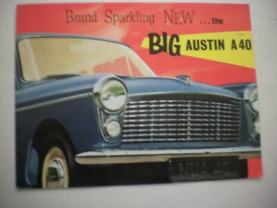 1960 Austin A40 Color Car Brochure Foldout 2 Sided 22'' x 16''