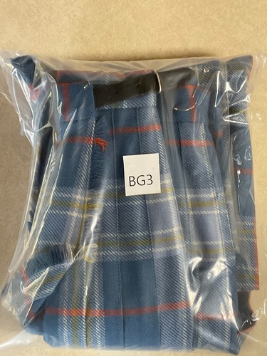 Vintage Pitlochry Scotland 100% Wool Kilt Skirt Blue & Gray Plaid US Size 16 - Picture 16 of 16