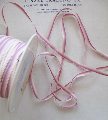 BY THE 2 YARD PIECE BLUE # 10 MOKUBA 1//4/" OMBRE DOUBLE PICOT EDGE RIBBON