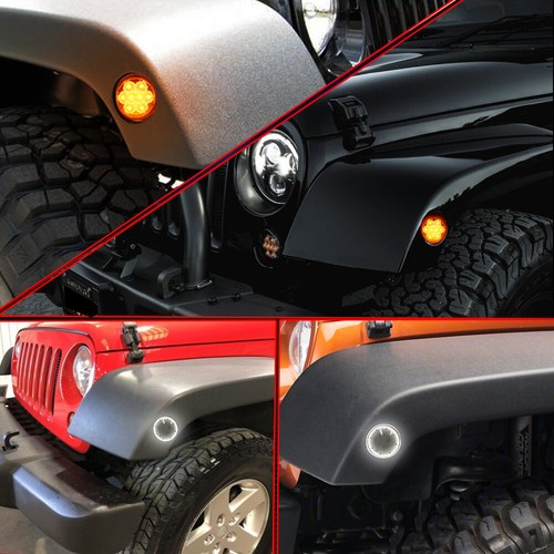 [Switchback] LED Side Marker DRL Front Fender Lights Fit 07-18 Jeep Wrangler JK - Bild 5 von 11