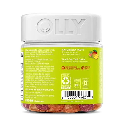 (2 pack) OLLY Adult Daily Multi + Probiotic Gummy, Zinc, 70 Ct - Picture 7 of 9